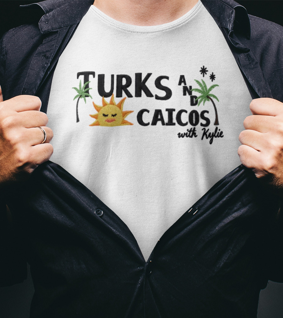 Turks And Caicos With Kylie Sun Palm Trees Aesthetic Vacation Summer Travel T-Shirt