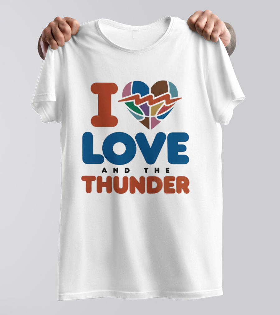 I Love Heart And The Thunder Oklahoma City Thunder NBA Team Basketball T-Shirt