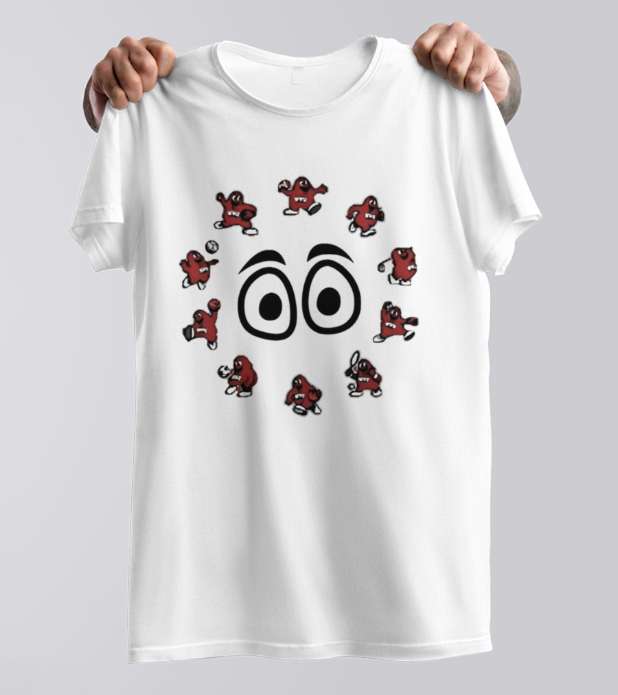 Western Kentucky University Hilltoppers WKU Red Big Red Sports Mascot Faces T-Shirt