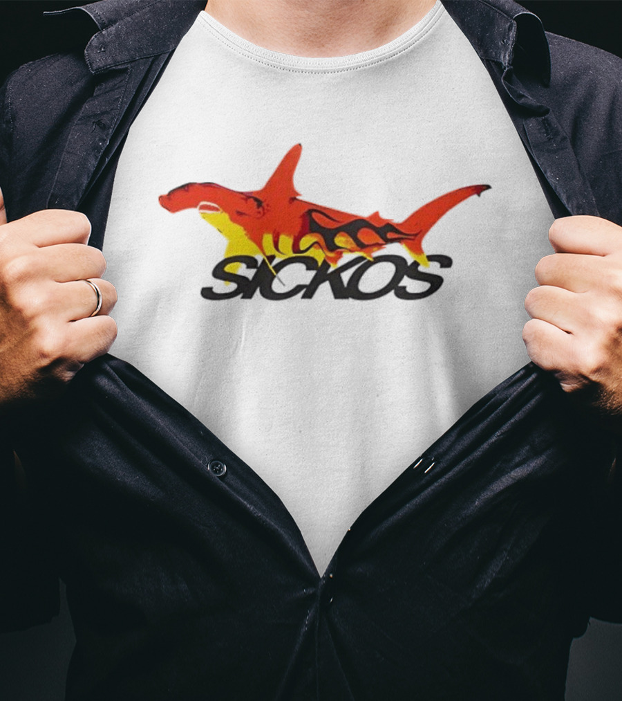 Sickos Hammerhead Shark Est 2021 Hood River OR Cotton Ocean Predator T-Shirt