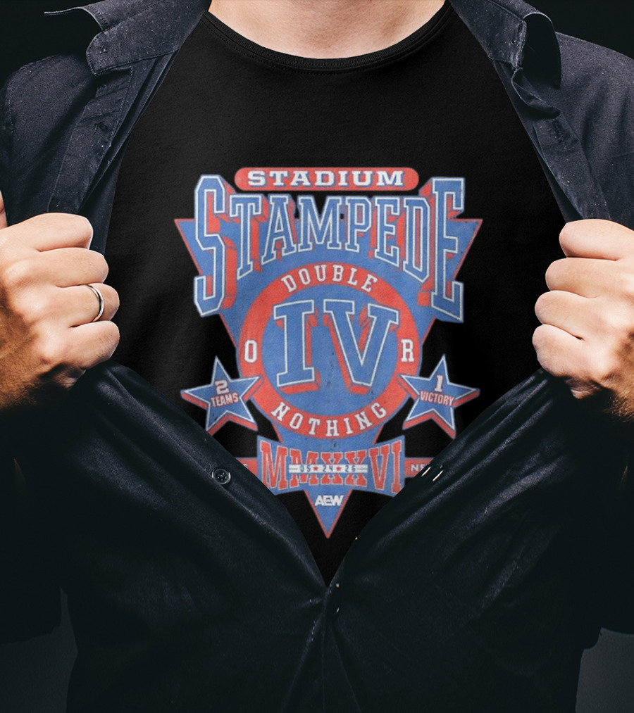 AEW Stadium Stampede Double Or Nothing IV 2026 Queens New York Wrestling Event T-Shirt