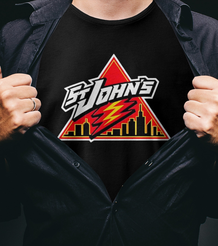 St John's City Skyline Triangle Lightning Bolt T-Shirt
