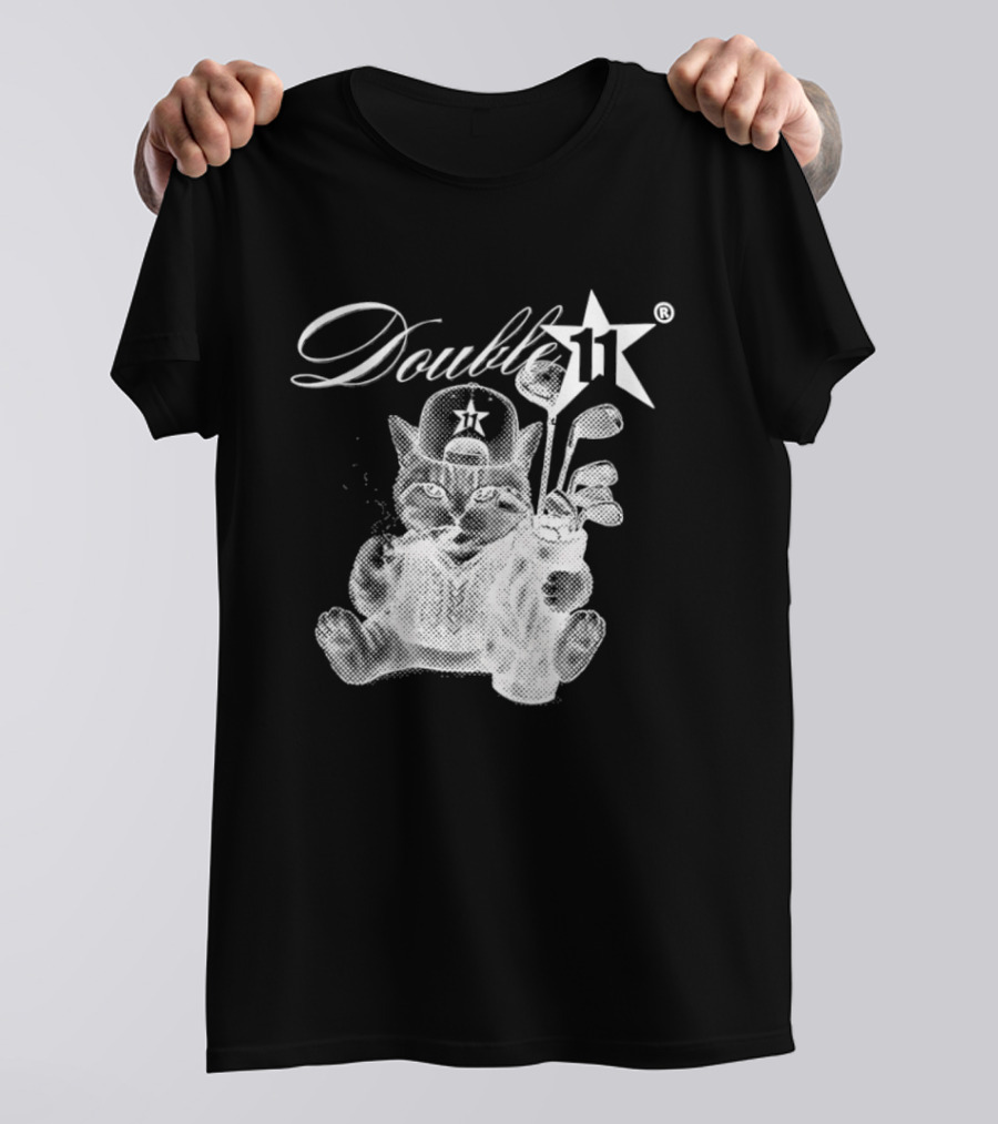 Double 11 Golfing Cat Star Golf Clubs Urban Streetwear 2026 Future T-Shirt