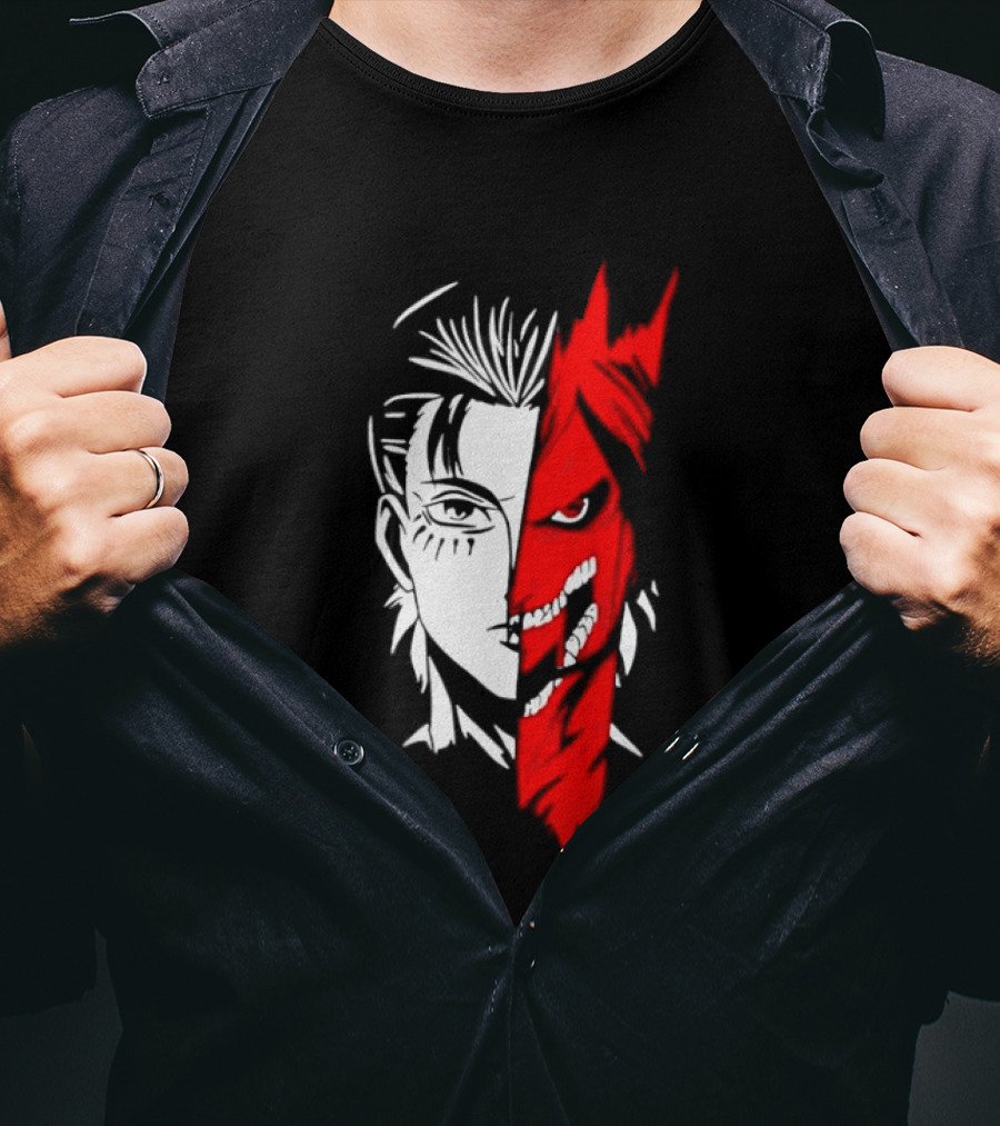 Eren Yeager Attack Titan Split Face The Rumbling 2026 Anime Manga T-Shirt