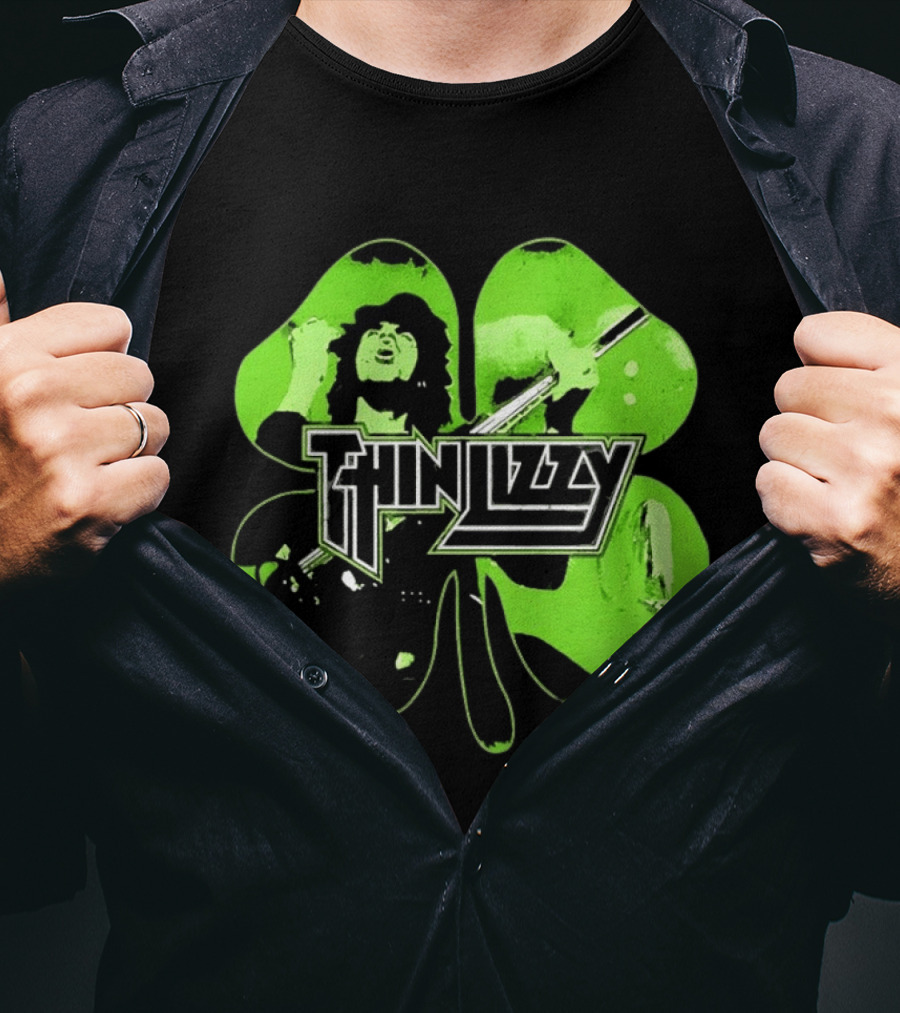 Thin Lizzy Irish Rock Band Green Clover St. Patrick's Day 2026 T-Shirt