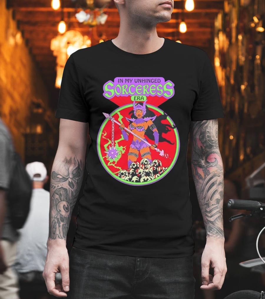In My Unhinged Sorceress Era Warrior Witch Skulls T-Shirt
