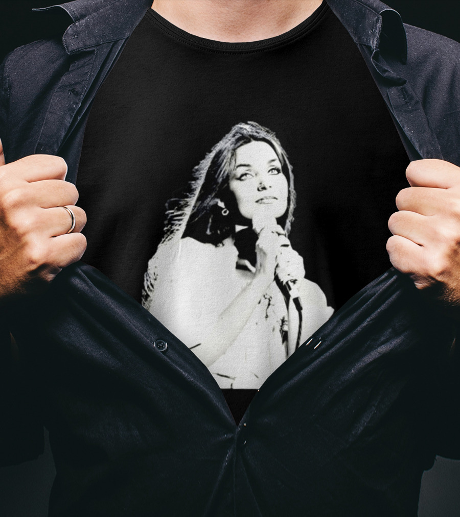 Mick Foley AEW Crystal Gayle Microphone Iconic Singer T-Shirt