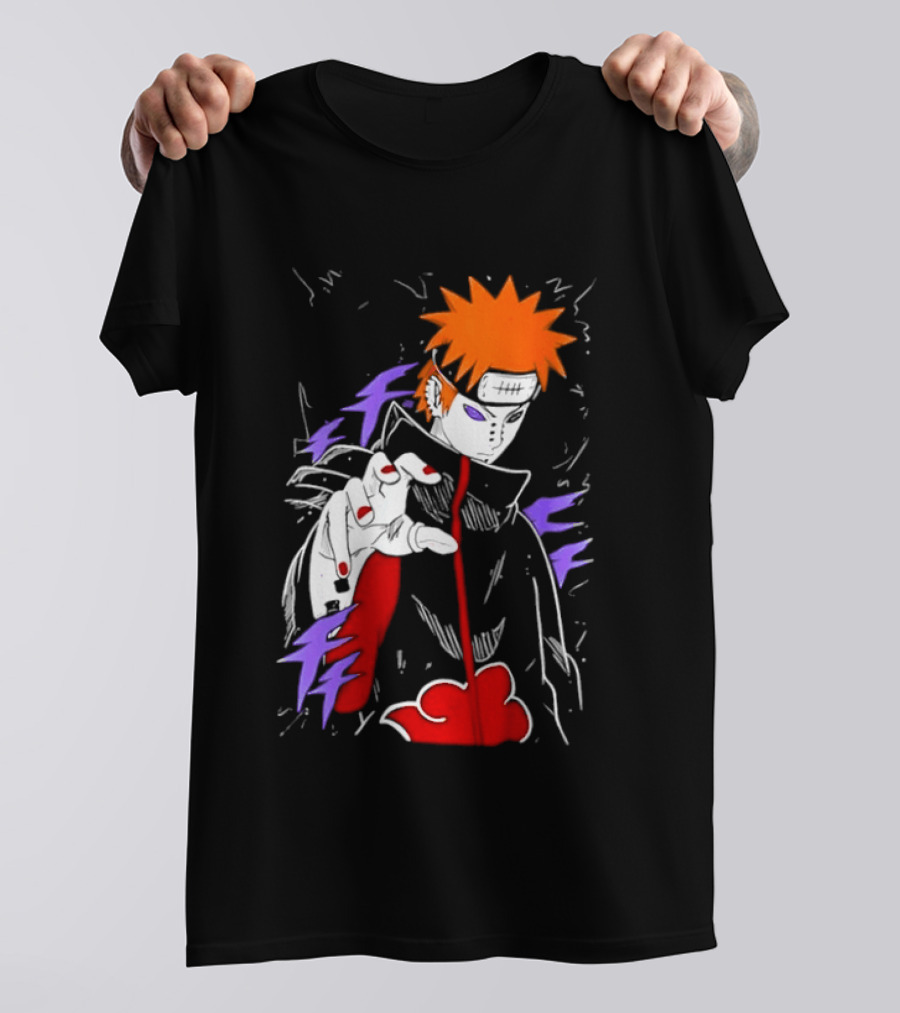 Naruto Shippuden Pain Akatsuki Rinnegan Almighty Push Anime 2026 Trend T-Shirt