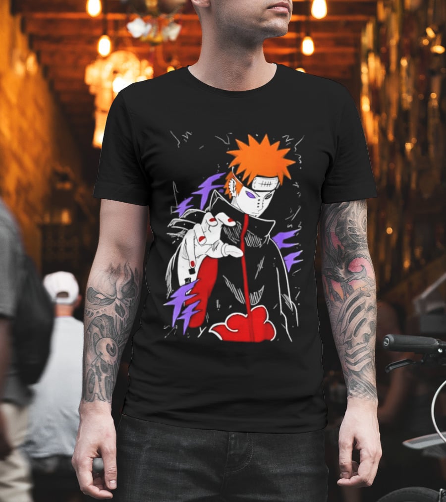 Naruto Shippuden Pain Akatsuki Rinnegan Almighty Push Anime 2026 Trend T-Shirt