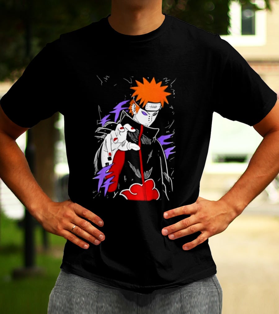 Naruto Shippuden Pain Akatsuki Rinnegan Almighty Push Anime 2026 Trend T-Shirt