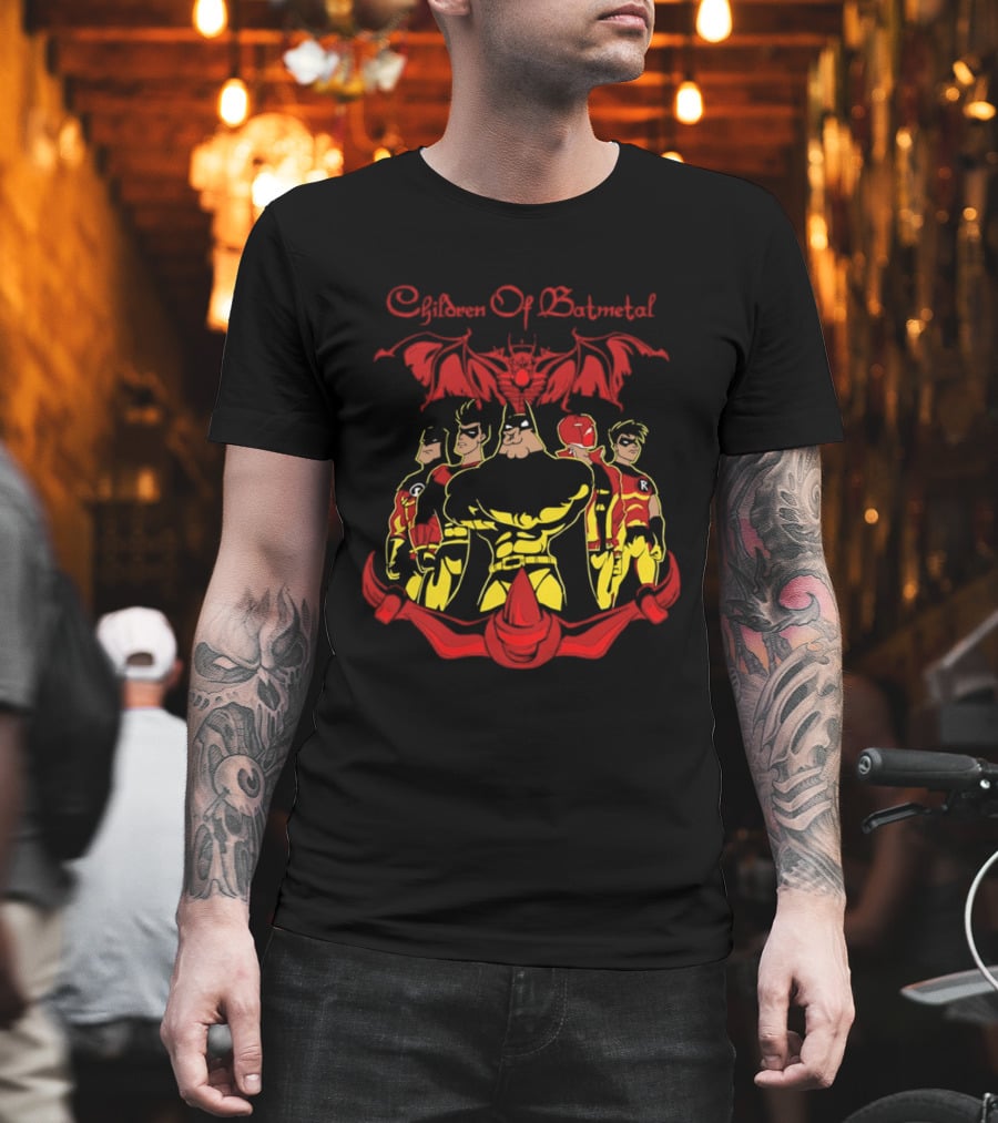 Children Of Batmetal Batman Robins Heavy Metal Characters Demonic Bat T-Shirt
