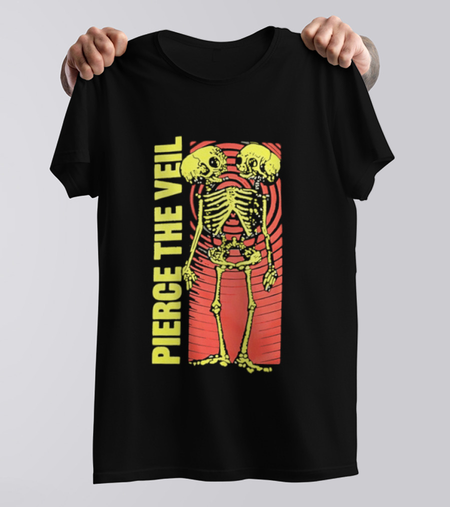 Pierce The Veil Two Headed Skeleton Red Target 2026 T-Shirt