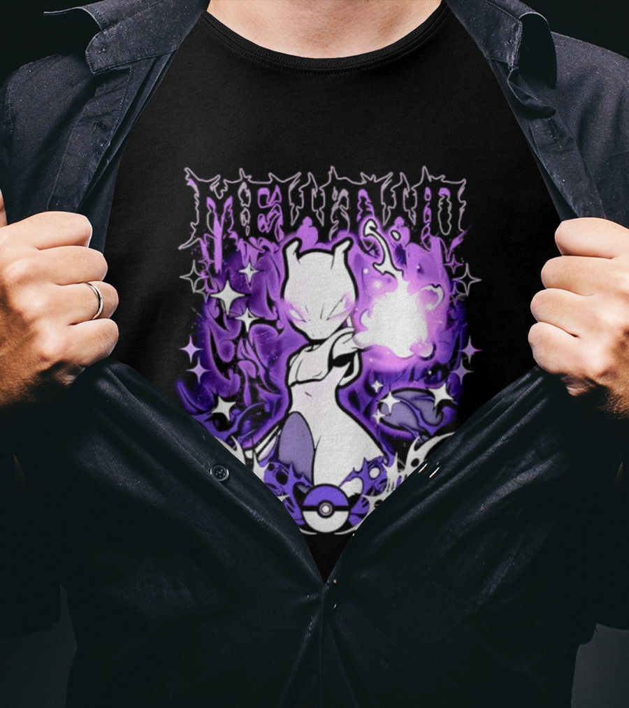 Gothic Mewtwo Psychic Legendary Pokemon T-Shirt