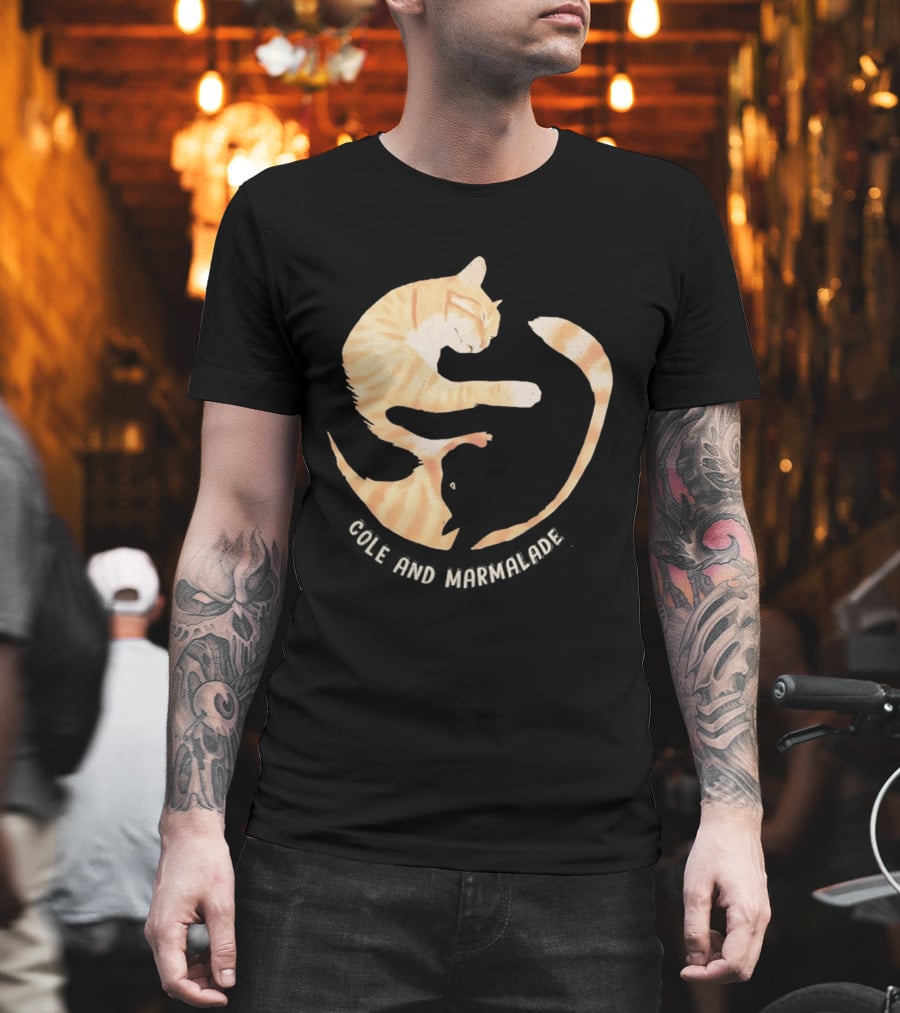 Cole And Marmalade Cats Yin Yang Pet Lovers Circle Harmony T-Shirt
