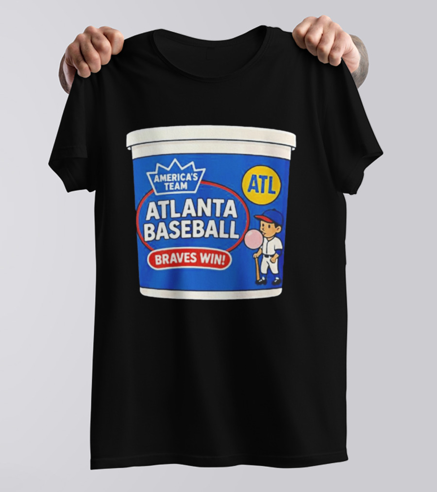 Braves Win America's Team Atlanta Baseball ATL Bubble Gum Crown T-Shirt
