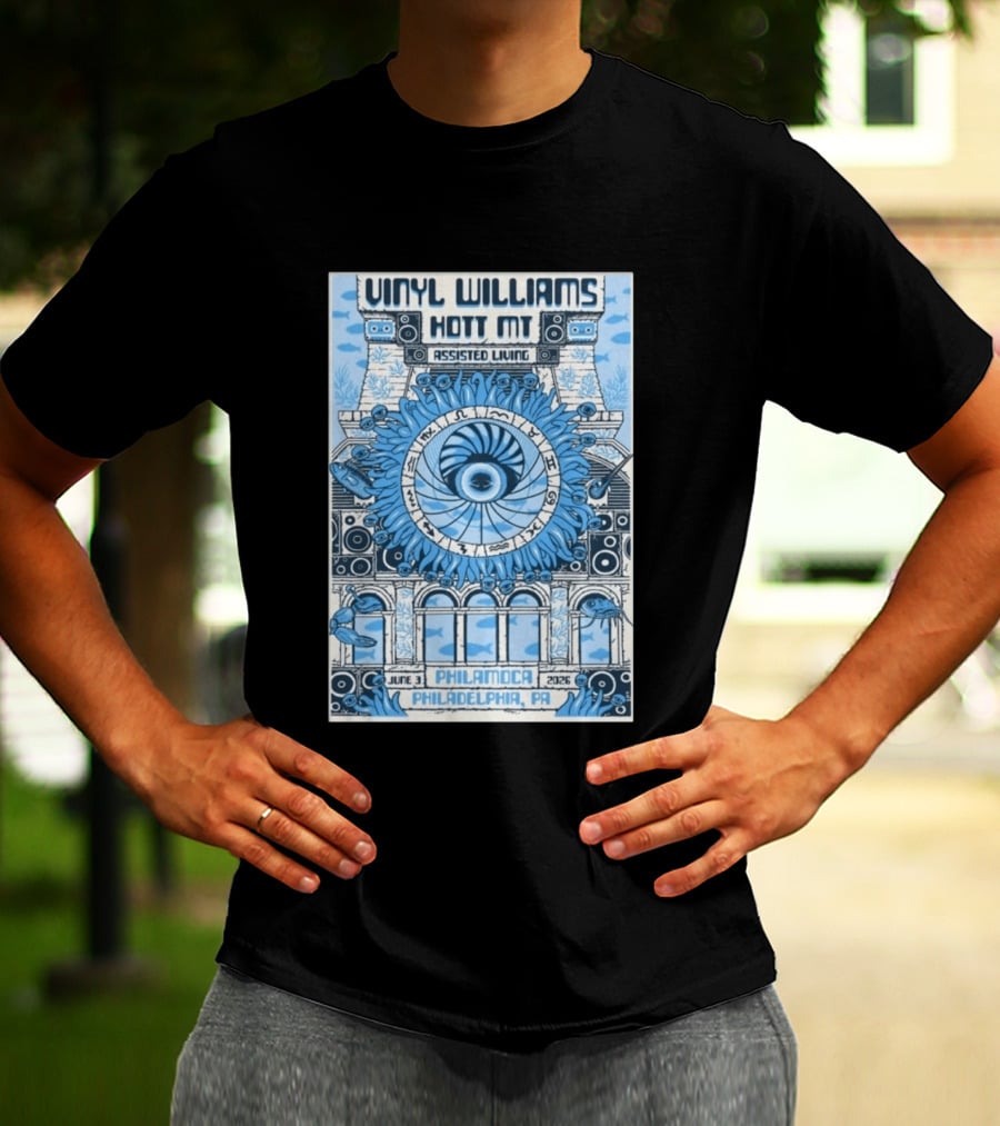 Vinyl Williams Hott MT Assisted Living PhilaMOCA Philadelphia PA June 3 2026 Tour T-Shirt