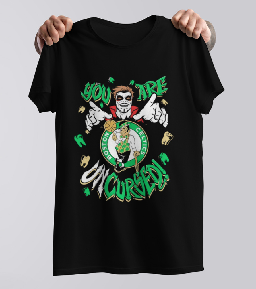 WWE Danhausen X Boston Celtics You Are Uncursed Vampire Horror T-Shirt