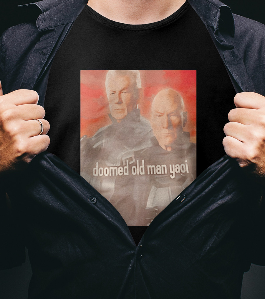 Ian McKellen Magneto Charles Xavier Doomed Old Man Yaoi X Men Movie T-Shirt