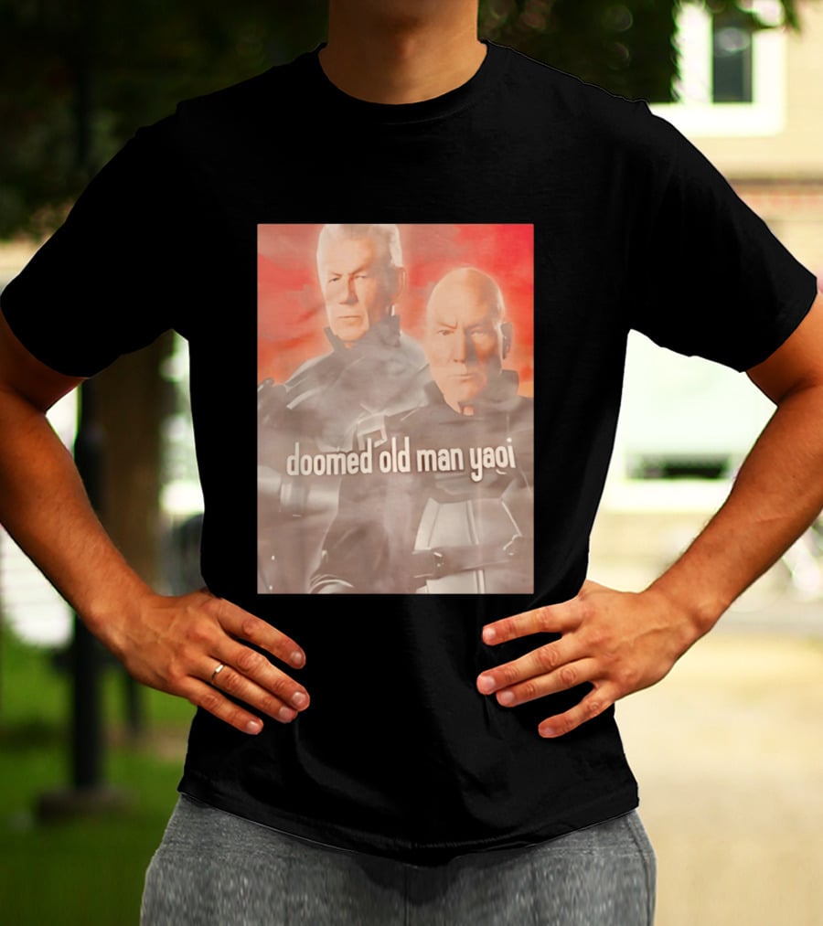 Ian McKellen Magneto Charles Xavier Doomed Old Man Yaoi X Men Movie T-Shirt