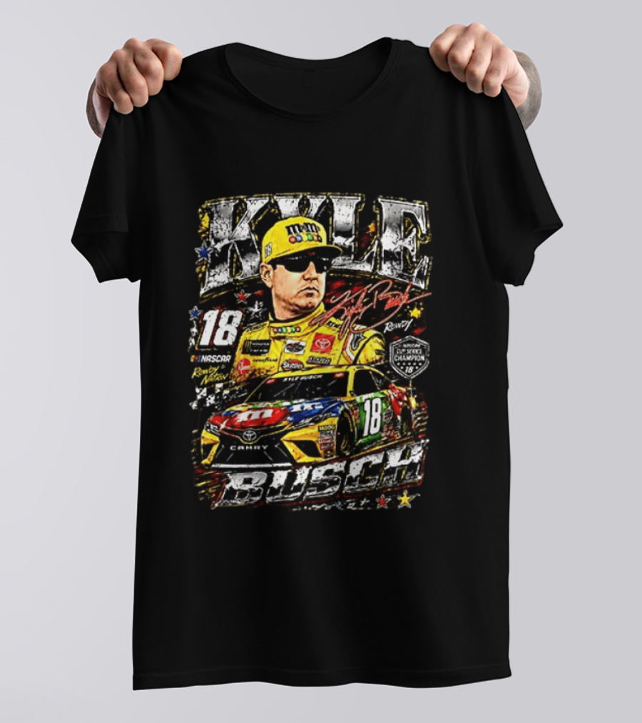 Kyle Busch 18 NASCAR Rowdy Nation M&M's Toyota Camry Rowdy 2015 Pixel Champions T-Shirt