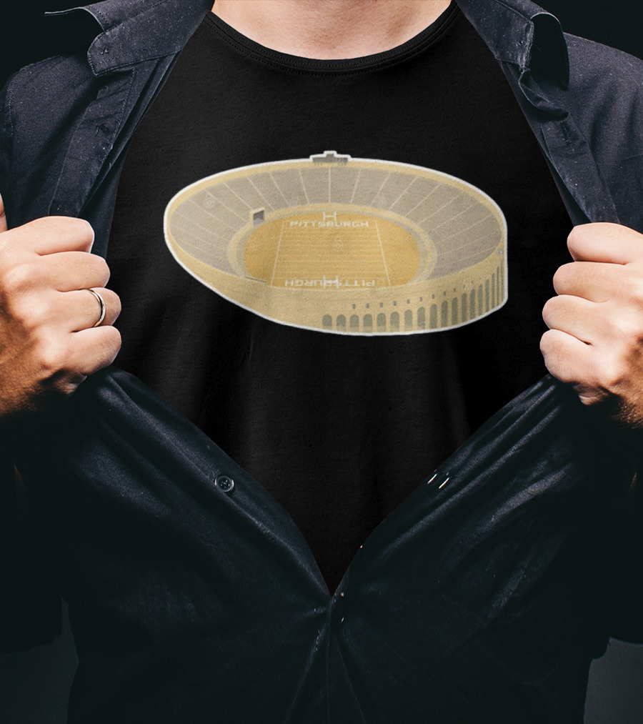 Pittsburgh Historic Football Stadium Architectural T-Shirt