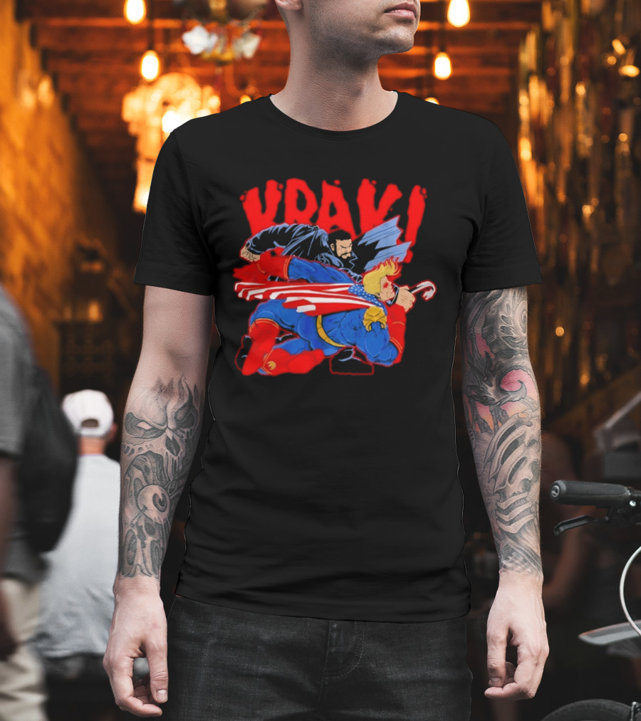 Billy Butcher Punching Homelander VRAK Comic Style Showdown T-Shirt