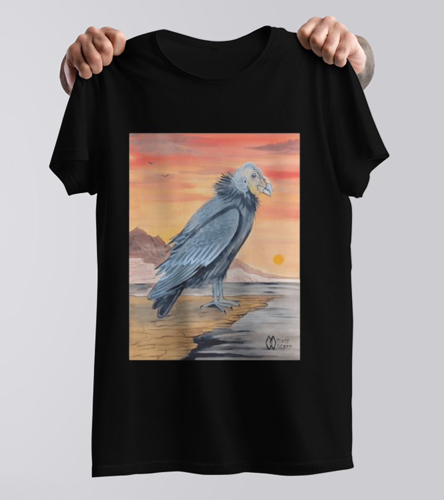 California Condor On Cliff Matt Starr Sunset Scene T-Shirt
