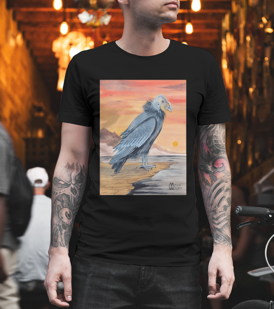 California Condor On Cliff Matt Starr Sunset Scene T-Shirt
