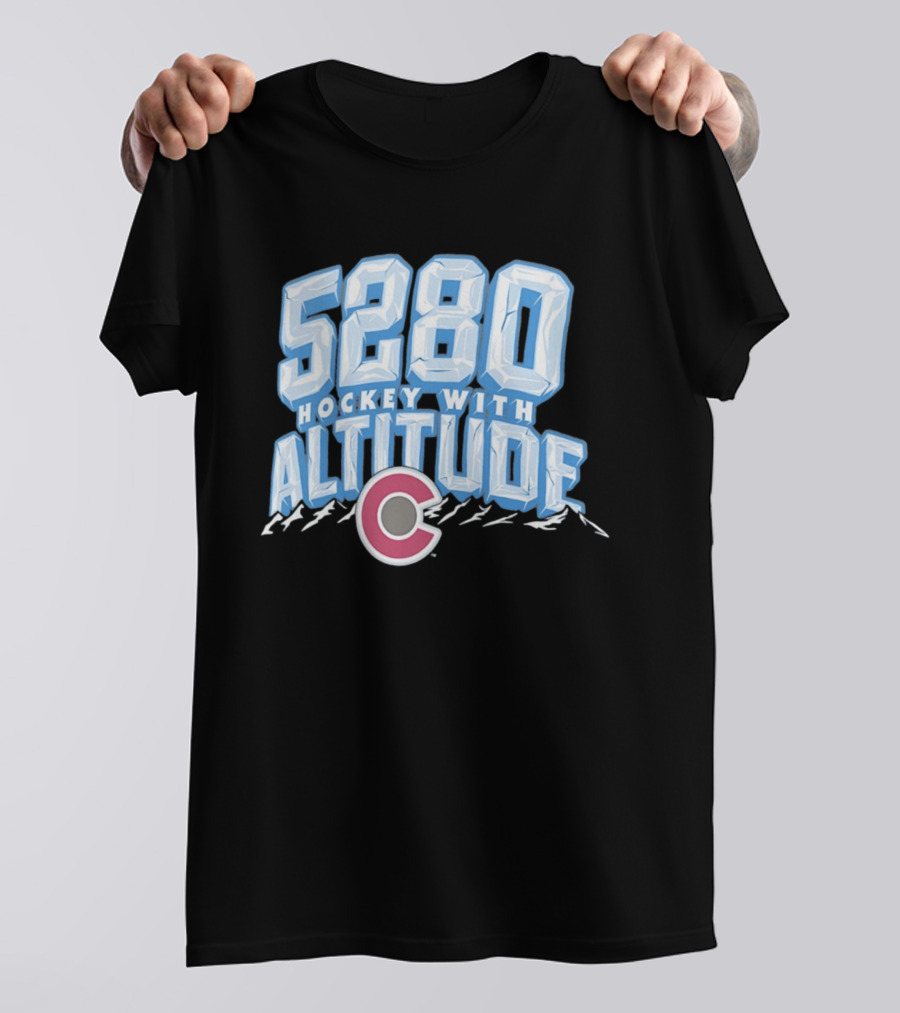 Hockey With Altitude 5280 Colorado Avalanche Ice Mountains T-Shirt