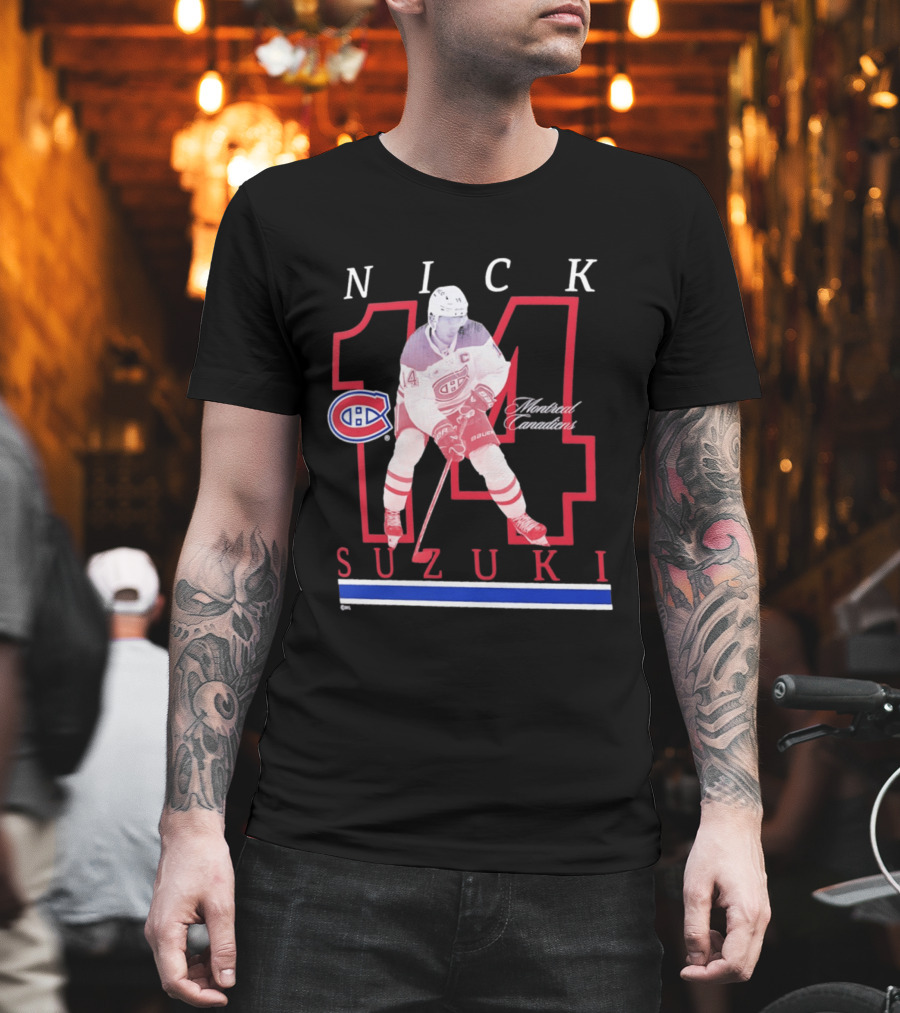 Nick Suzuki 14 Montreal Canadiens Captain Hockey T-Shirt