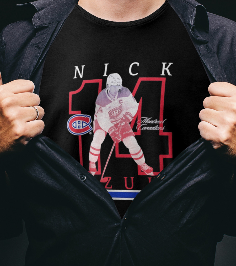 Nick Suzuki 14 Montreal Canadiens Captain Hockey T-Shirt