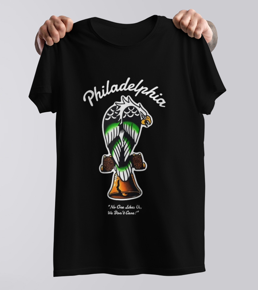 Philadelphia Eagles No One Likes Us We Don't Care Eagle Bell T-Shirt