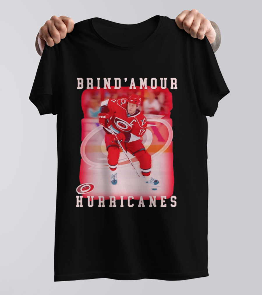 Brind'Amour Hurricanes Number 17 Captain Hockey Player T-Shirt