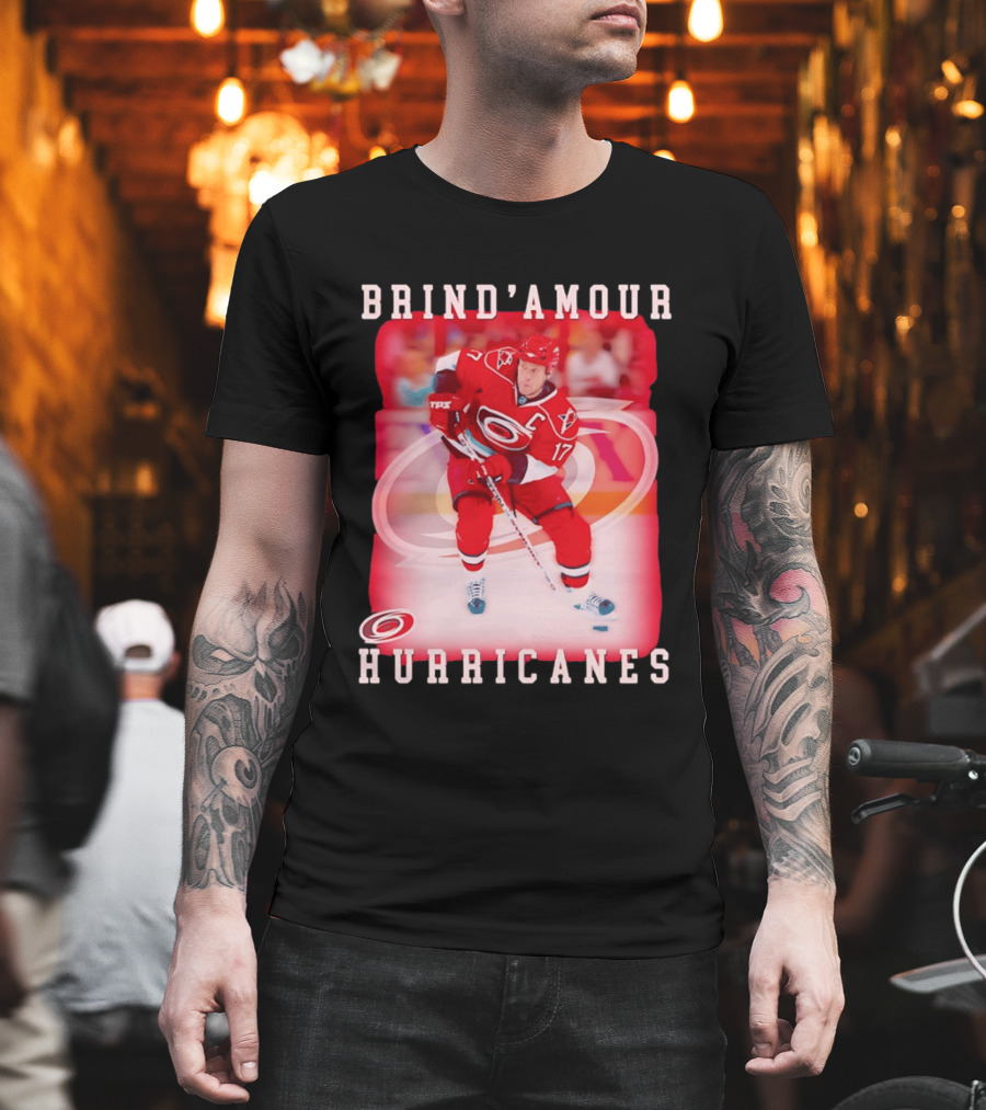 Brind'Amour Hurricanes Number 17 Captain Hockey Player T-Shirt