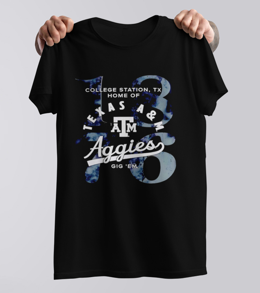 Texas A&M Aggies Gig 'em College Station TX Home Of 1876 T-Shirt