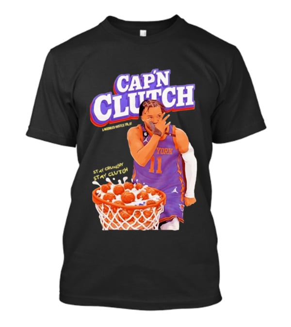 New York Knicks Jalen Brunson Capn Clutch Basketball Cereal Stay Crunchy T-Shirt