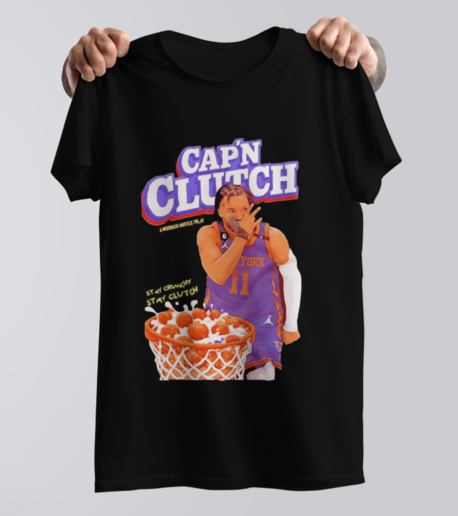 New York Knicks Jalen Brunson Capn Clutch Basketball Cereal Stay Crunchy T-Shirt