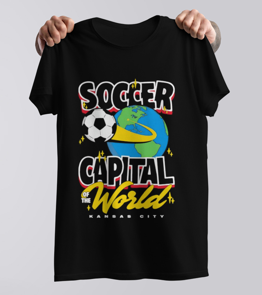 Kansas City Soccer Capital Of The World Globe Soccer Ball T-Shirt