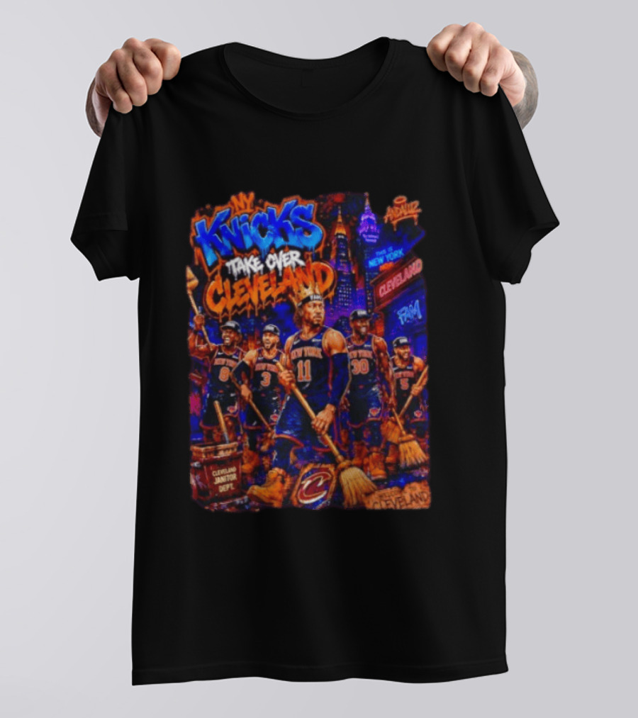 New York Knicks Take Over Cleveland NBA Basketball Rivalry City Battle T-Shirt