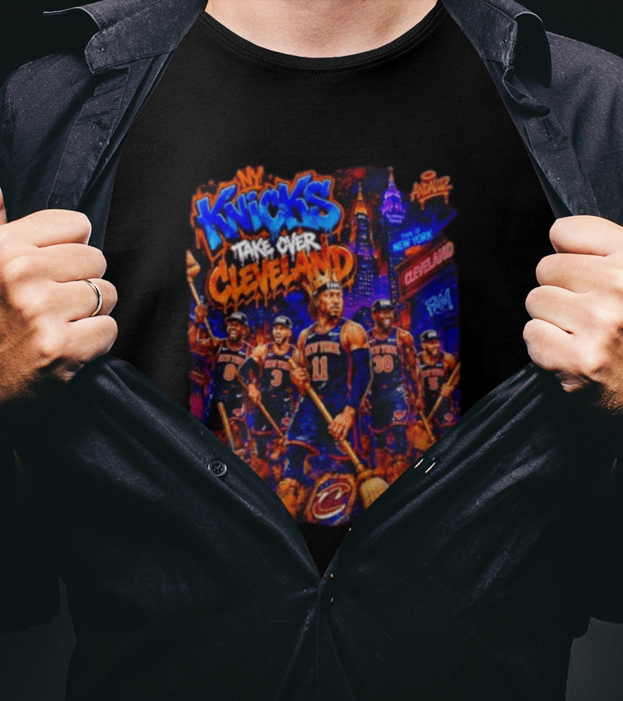 New York Knicks Take Over Cleveland NBA Basketball Rivalry City Battle T-Shirt