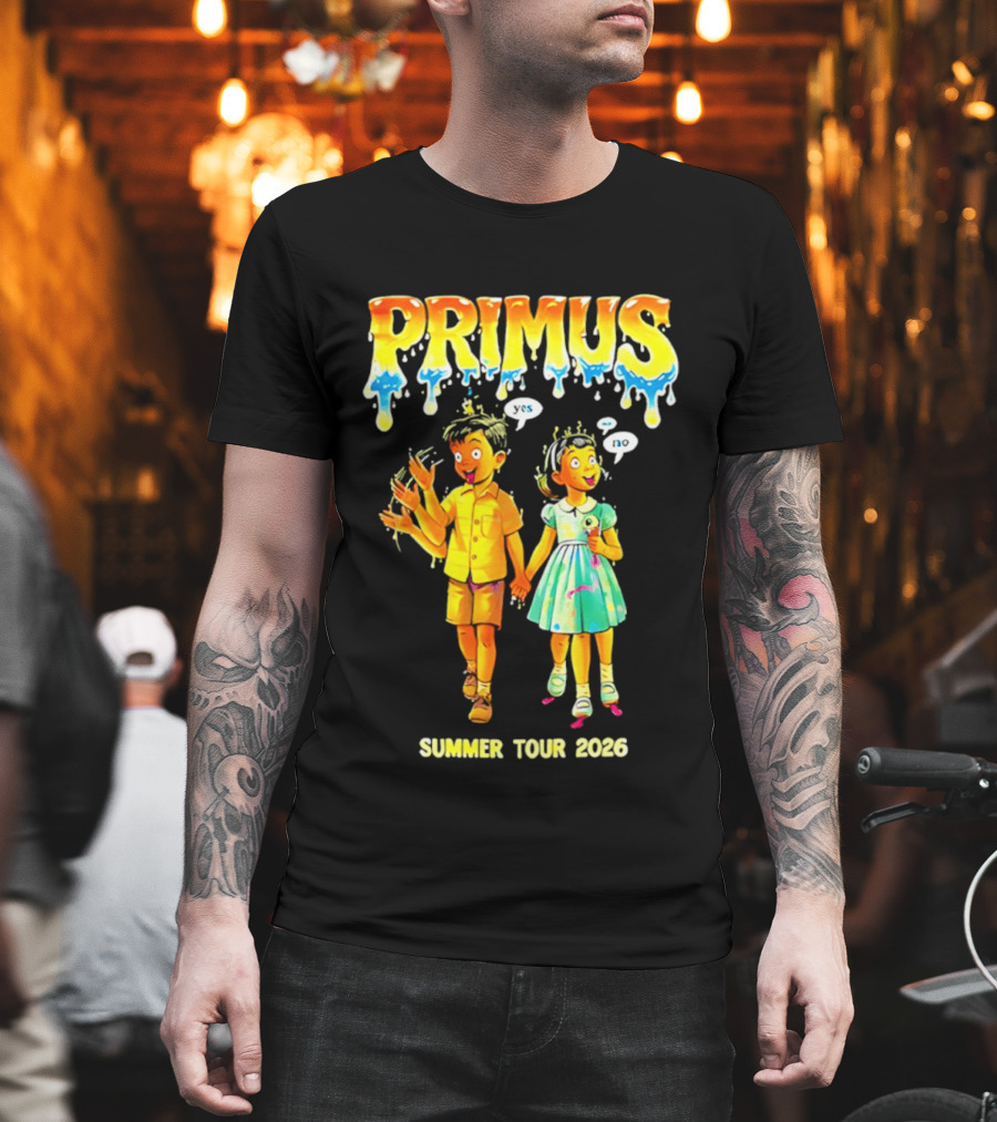 Primus Summer Tour 2026 Cartoon Style Melting Drip T-Shirt