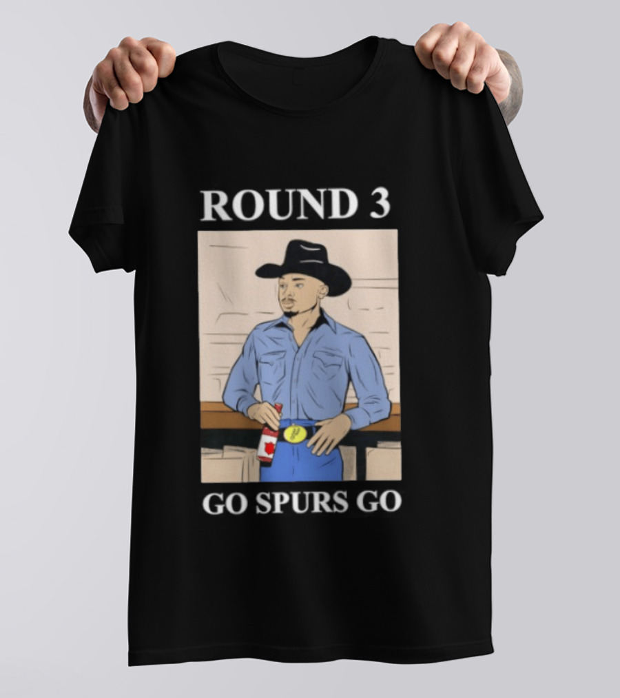 Go Spurs Go Cowboy Round 3 Spurs Playoff Spirit T-Shirt