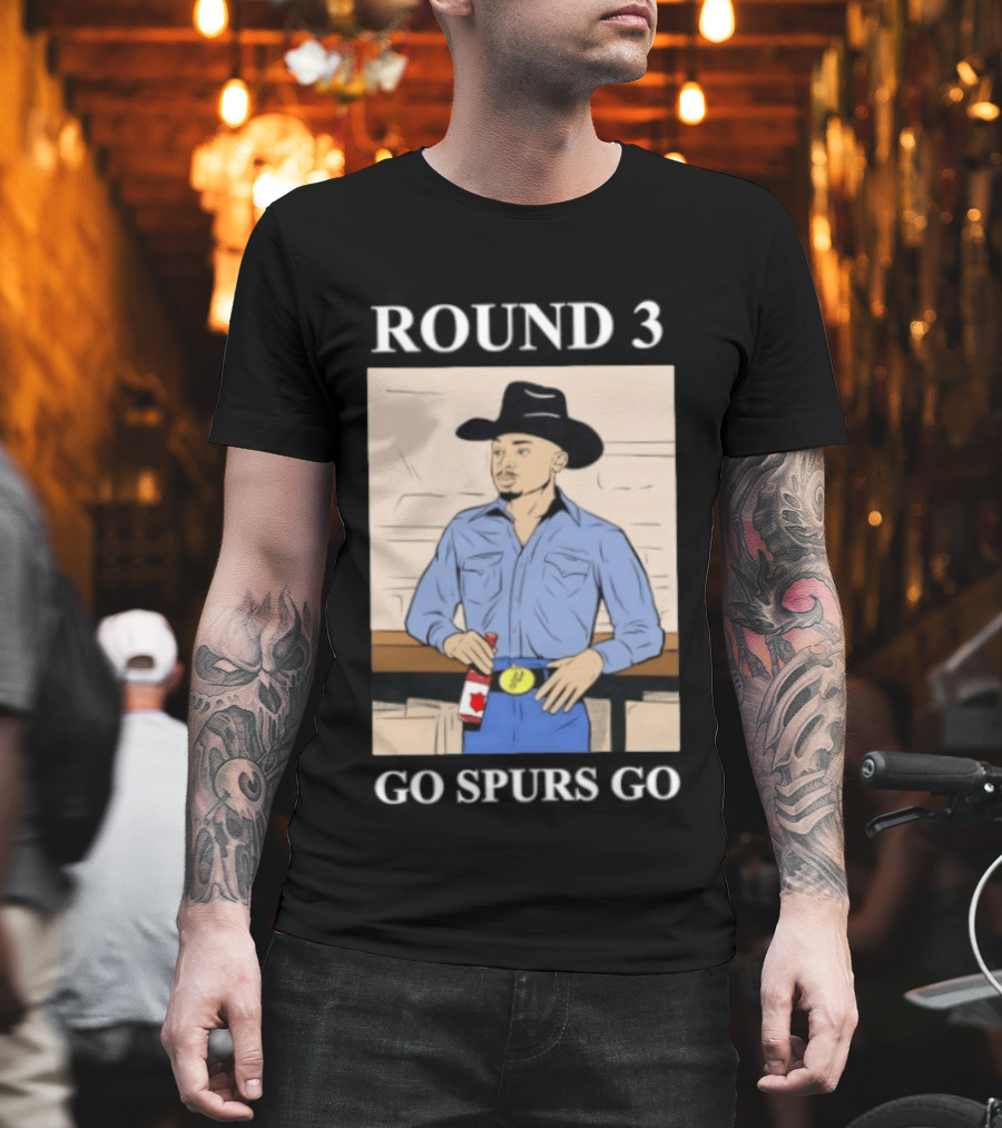Go Spurs Go Cowboy Round 3 Spurs Playoff Spirit T-Shirt