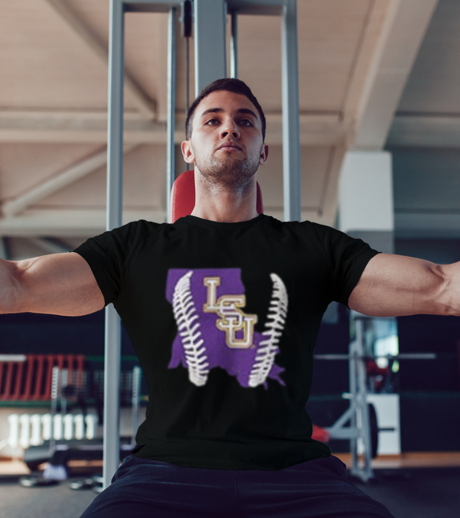 LSU Tigers 2026 Purple Baseball LSU Shape T-Shirt