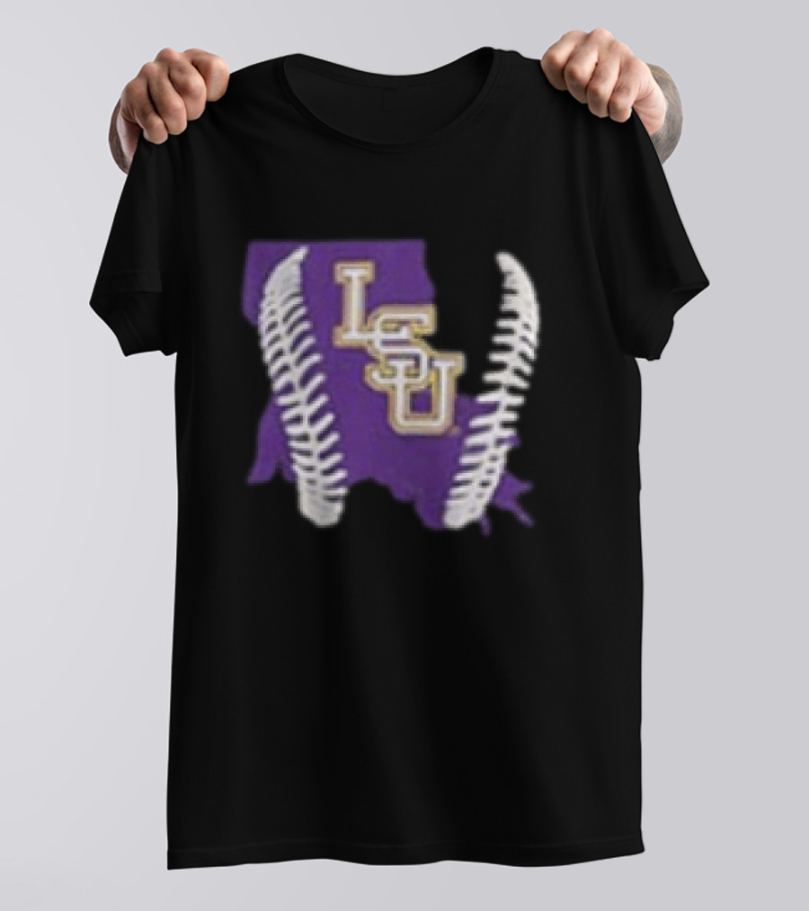 LSU Tigers 2026 Purple Baseball LSU Shape T-Shirt