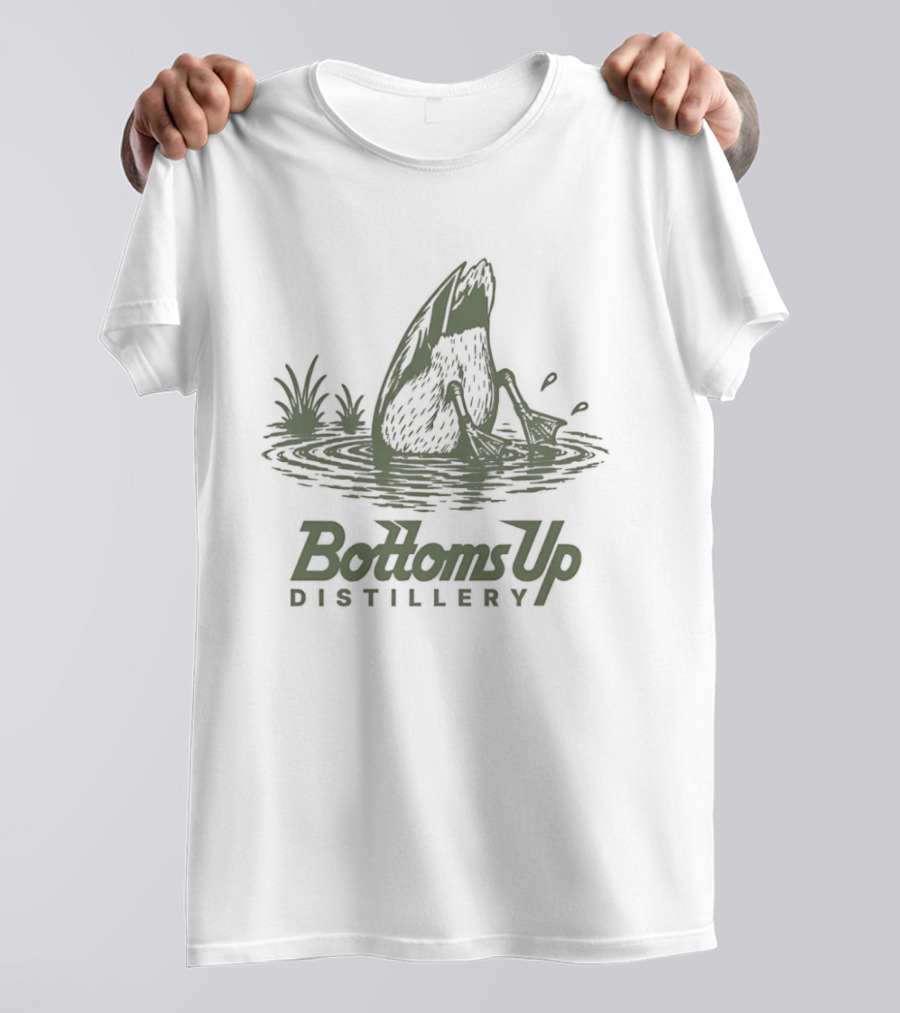 Bottoms Up Distillery Duck Diving Distinctive Spirits T-Shirt