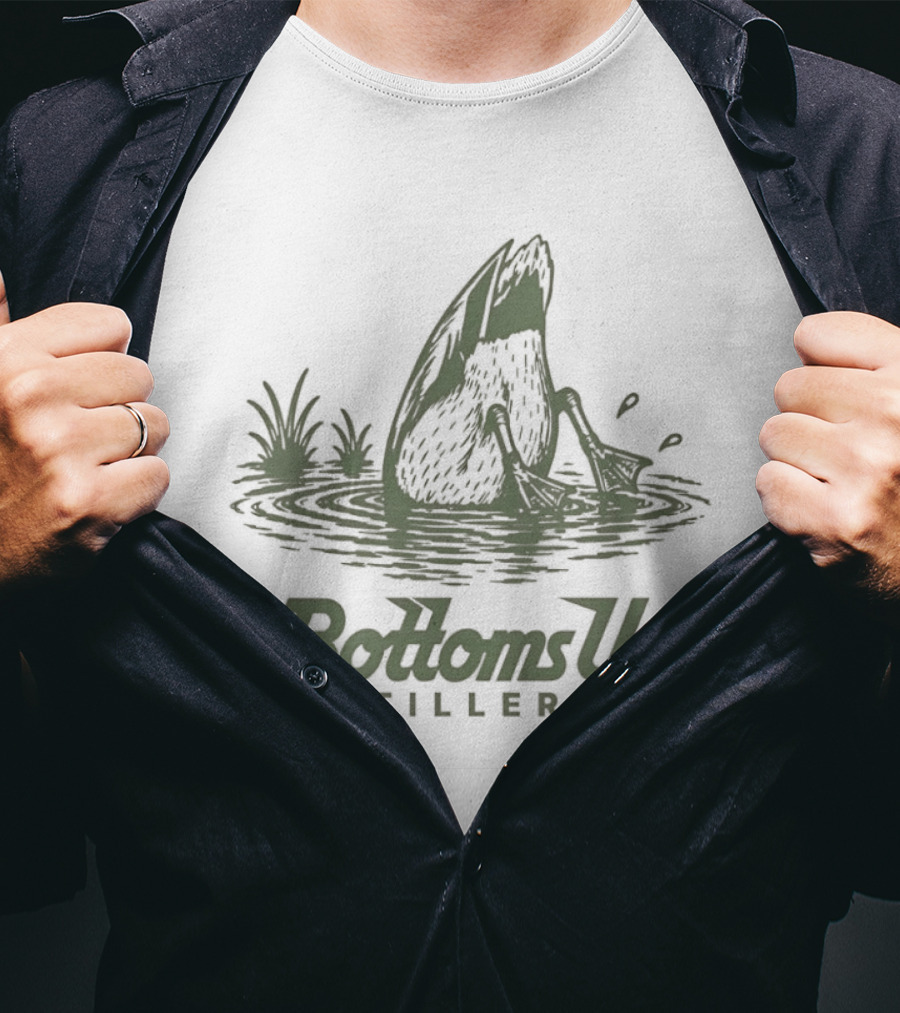 Bottoms Up Distillery Duck Diving Distinctive Spirits T-Shirt