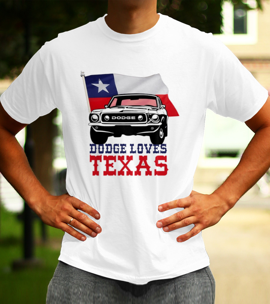 Dodge Loves Texas State Flag Mustang T-Shirt
