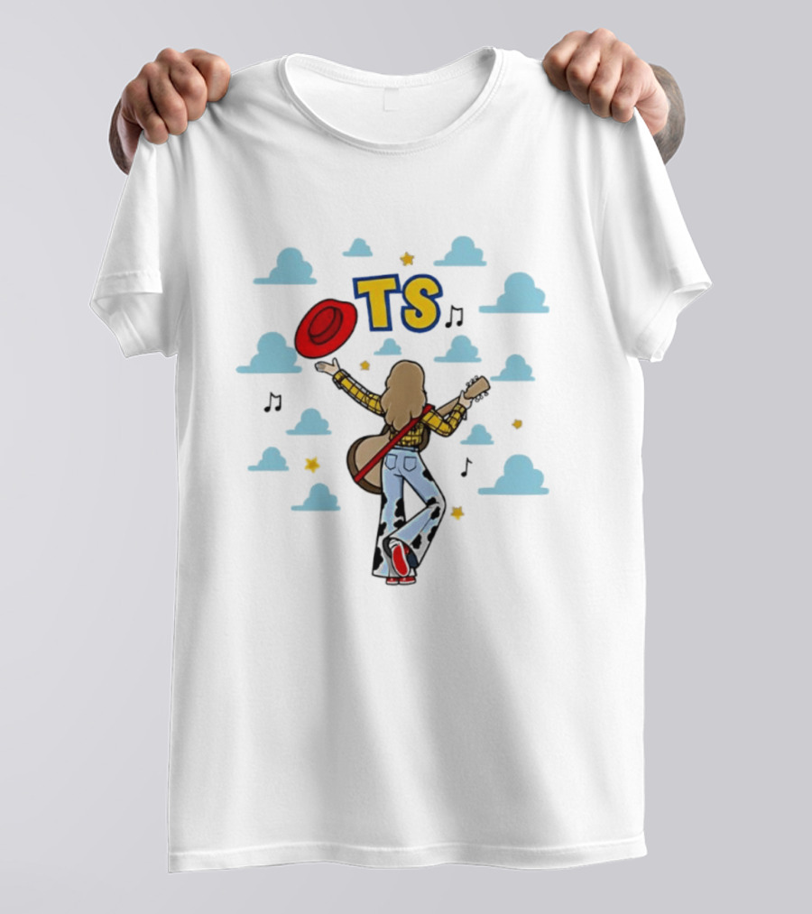 TS Toy Story 5 New Song Clouds Guitar And Red Hat T-Shirt