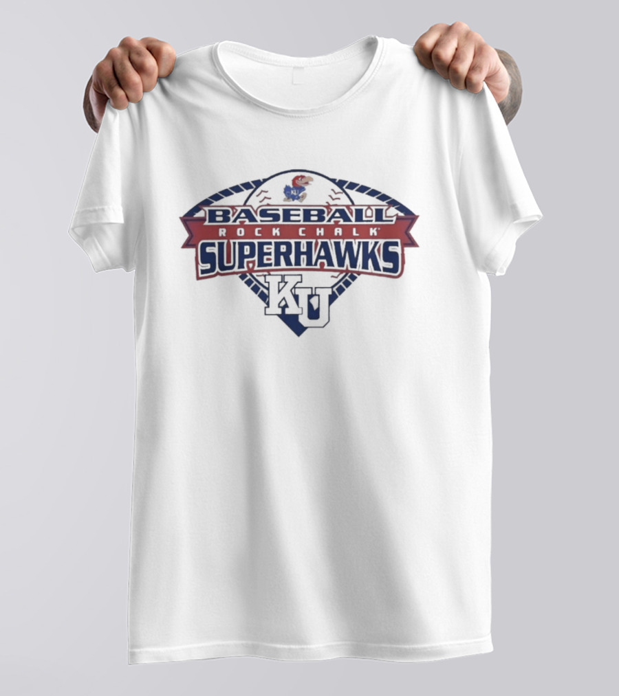 Kansas Jayhawks Baseball Rock Chalk SuperHawks KU T-Shirt